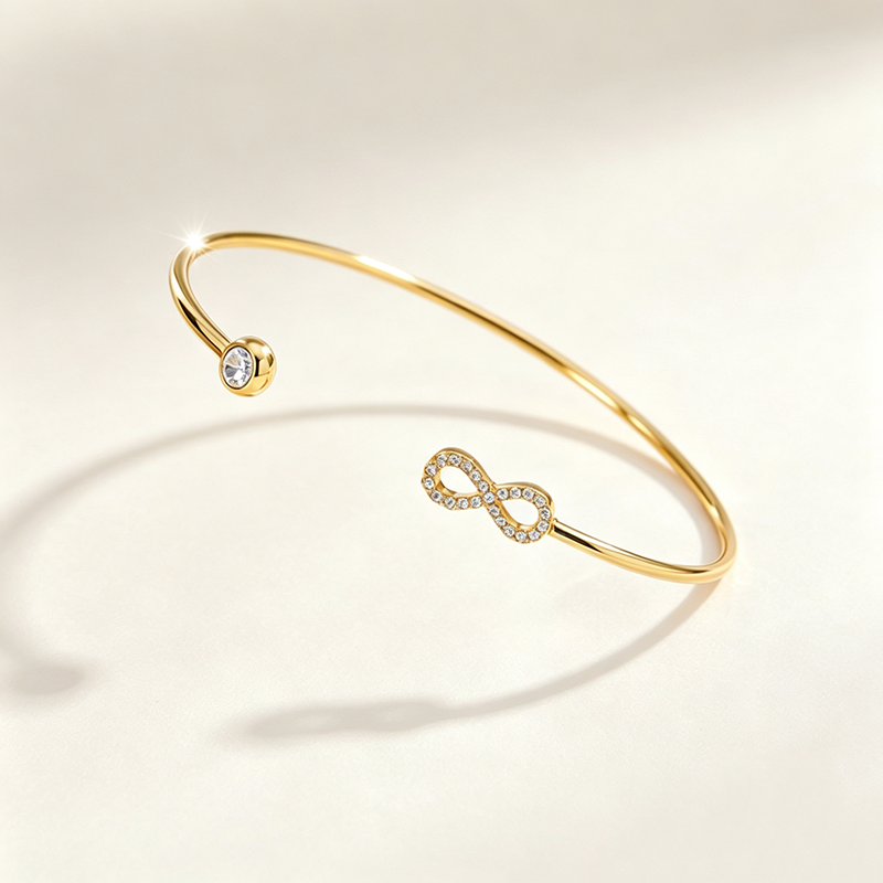 Infinity Paved Zircon Open Cuff Bangle