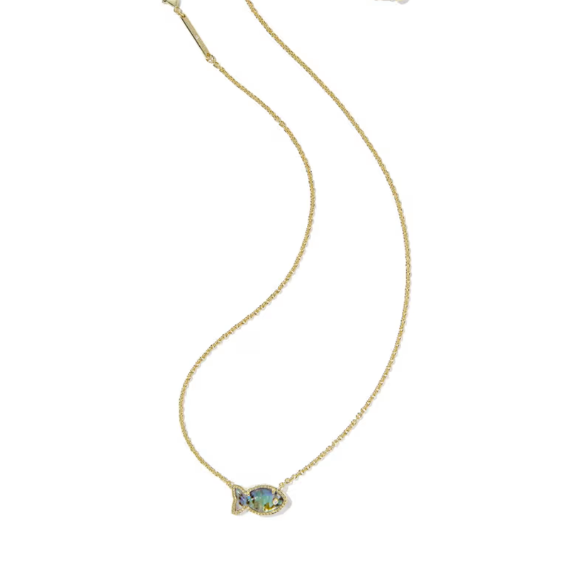 Abalone Fish Pendant Necklace