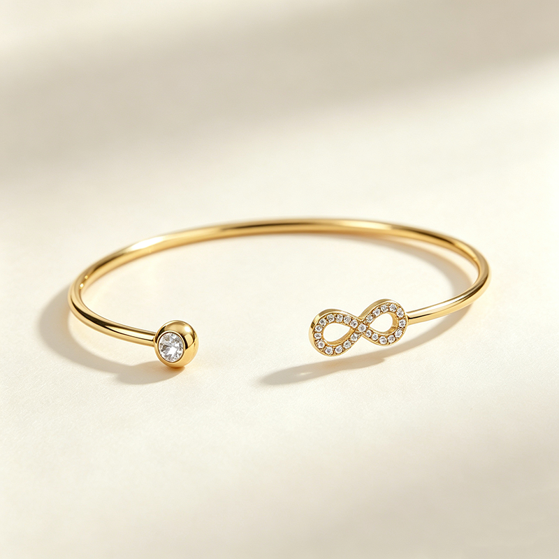 Infinity Paved Zircon Open Cuff Bangle