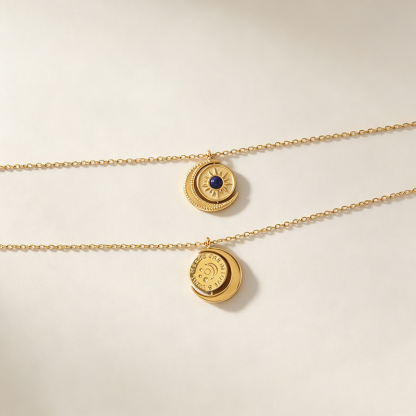 Sun & Moon Lapis Necklace