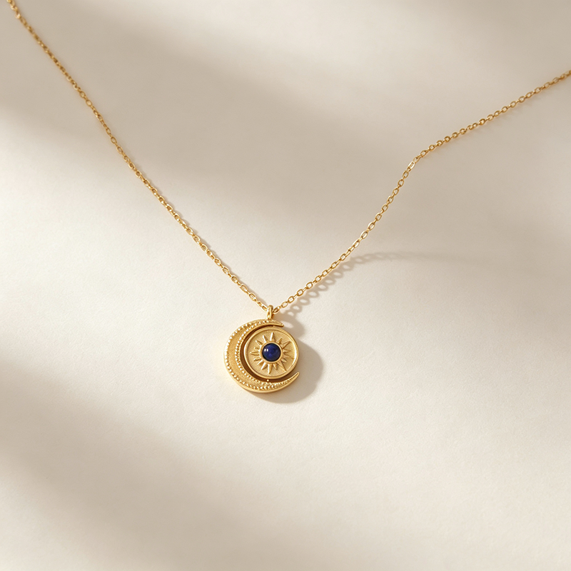 Sun & Moon Lapis Necklace