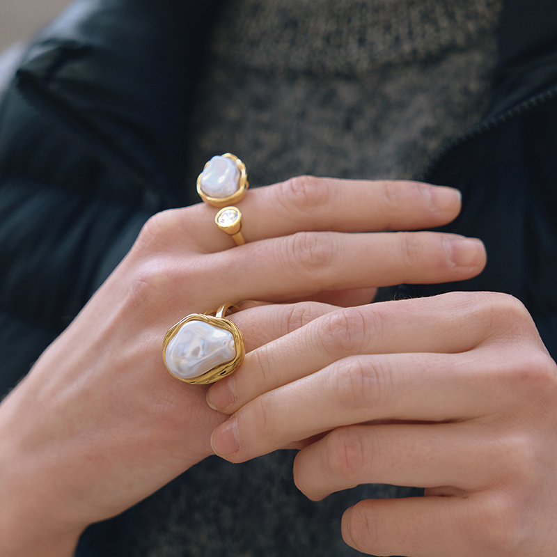 Cloud Baroque Pearl Open Ring