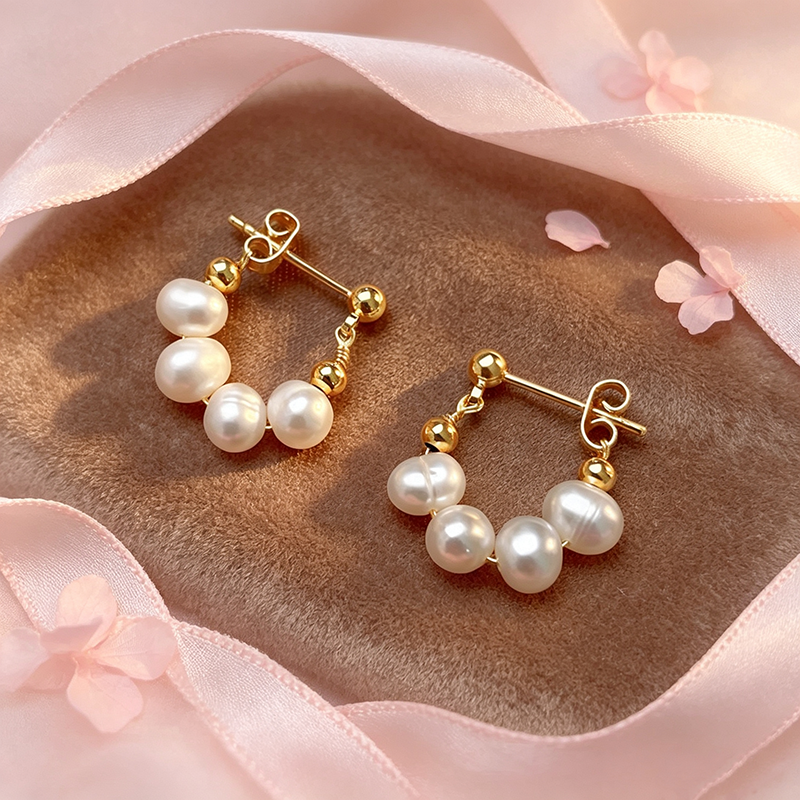 Support Breast Cancer Awareness |  Lumina Pearl Drop Hoop Earrings  | Buy 1 Get 1 Free Today