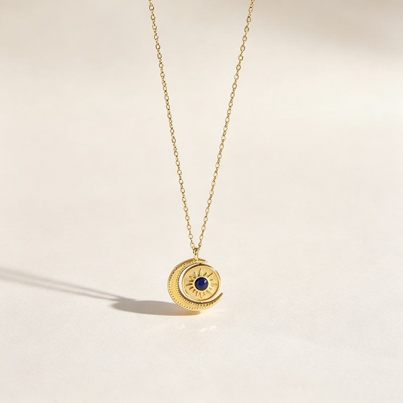 Sun & Moon Lapis Necklace