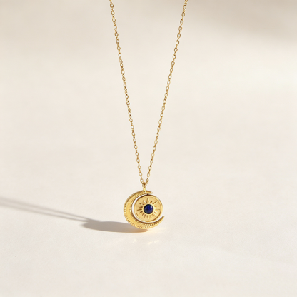 Sun & Moon Lapis Necklace
