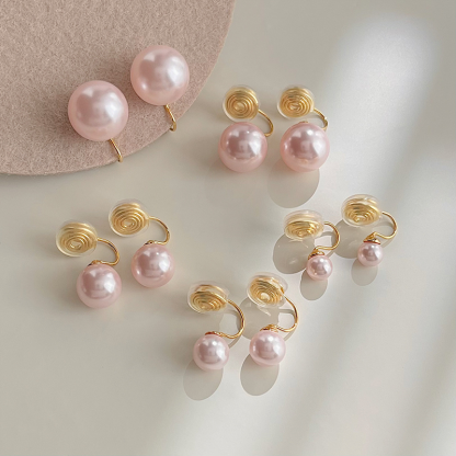 Support Breast Cancer Awareness | Hope Blush Pearl Studs / Hope Blush Pearl Clip Ear Cuffs