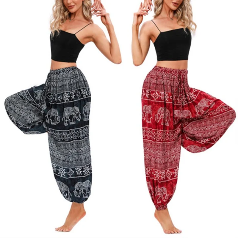  Elephant Geometry Pattern Casual Loose Harem