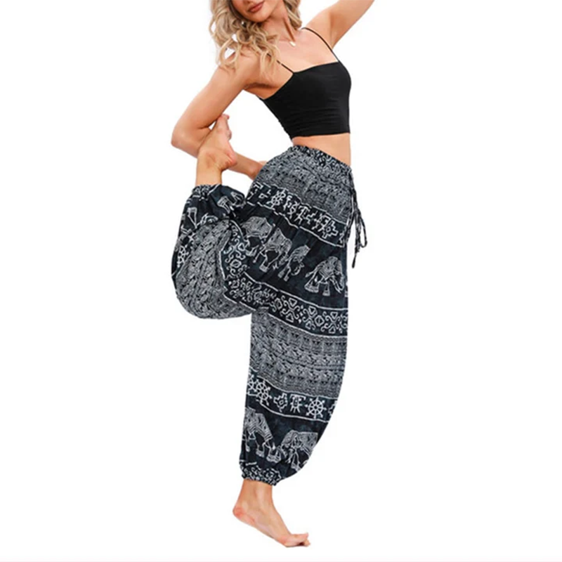  Elephant Geometry Pattern Casual Loose Harem