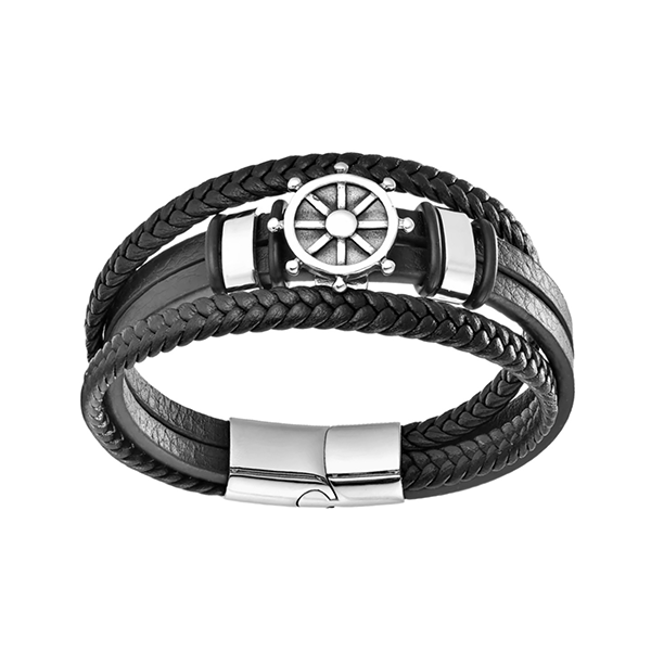 Norse Voyager Leather Bracelet