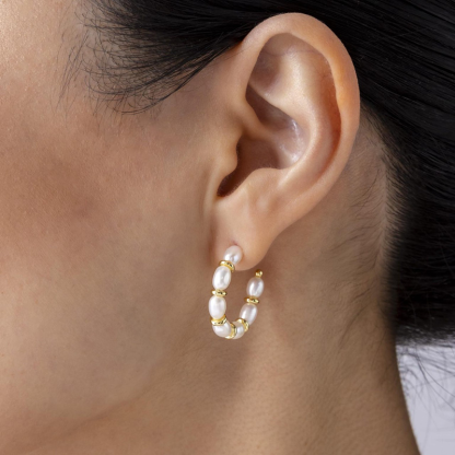 Gold Cala Pearl Hoops