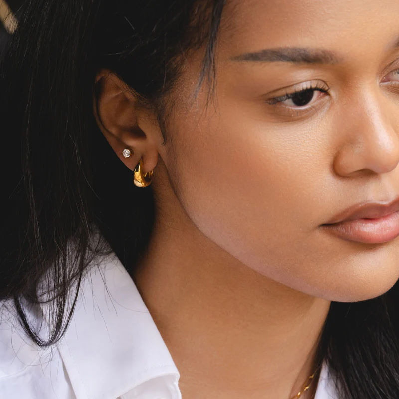 Gold Crystal Studs