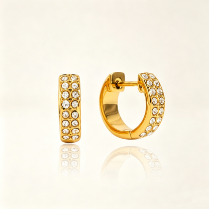 Pavé Gold Huggie Earrings