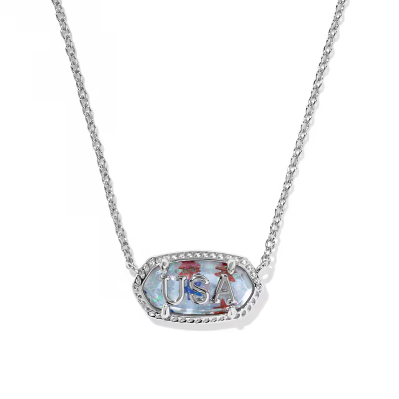 USA Star Illusion Nameplate Necklace