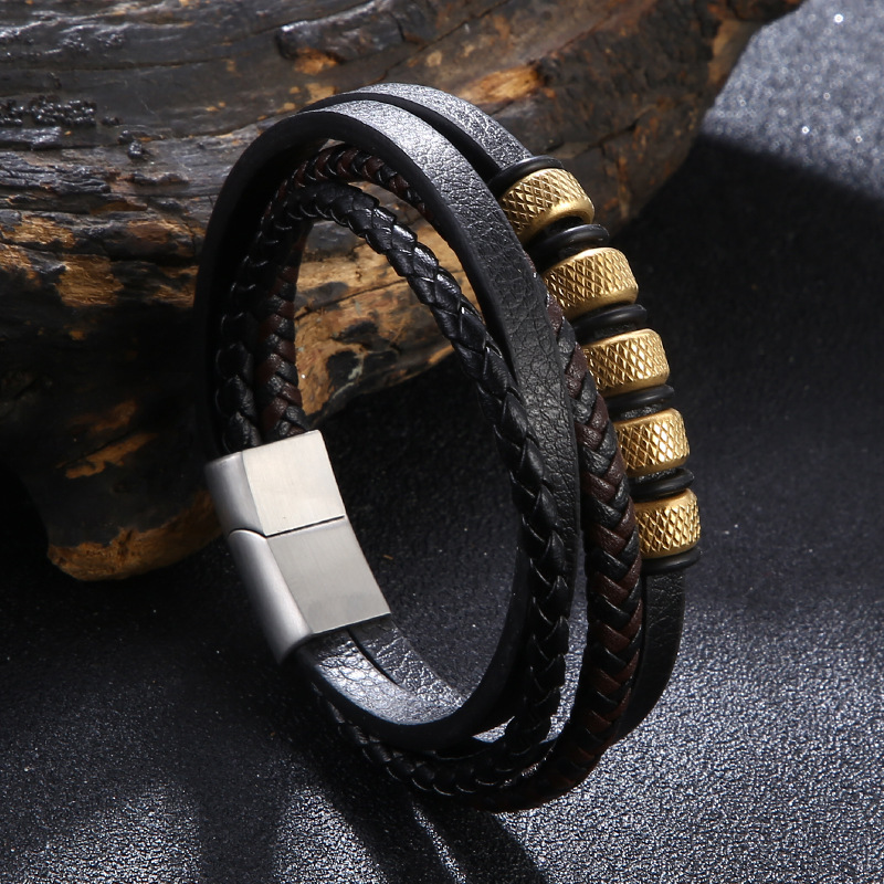 Vintage Viking Multi-Layer Braided Leather Bracelet