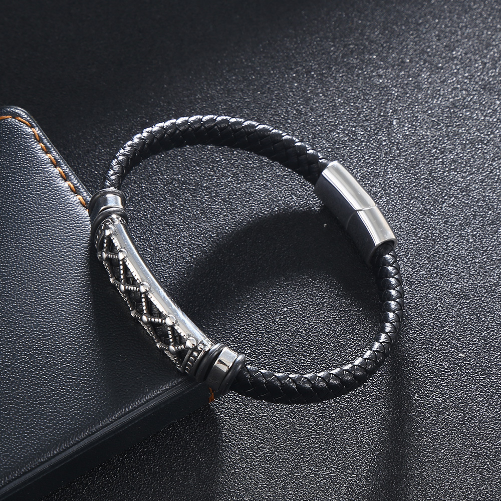 Viking-style Retro Woven Leather Totem Bracelet