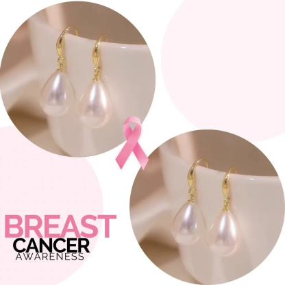 Support Breast Cancer Awareness | Hanging Pearl Drops Earrings | Buy 1 Get 1 Free Today