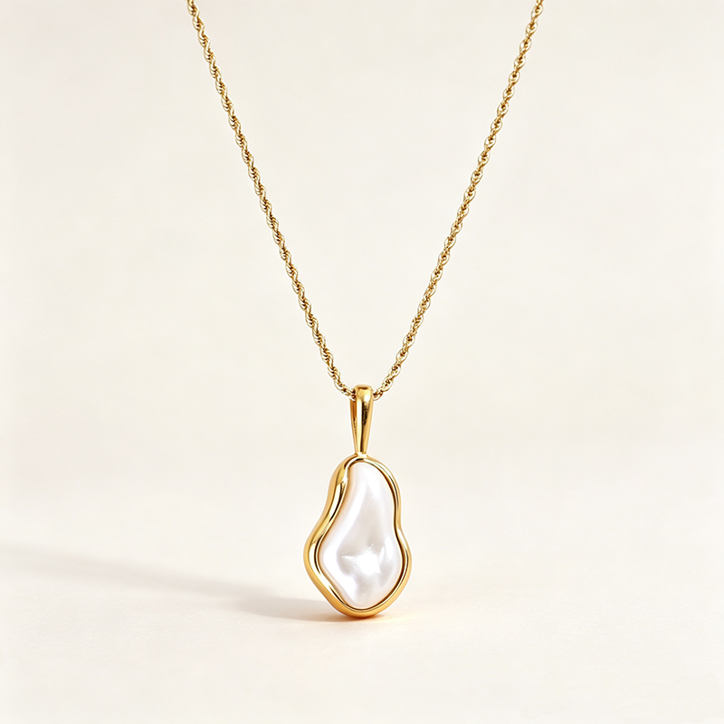 Floating Light Baroque Pearl Necklace