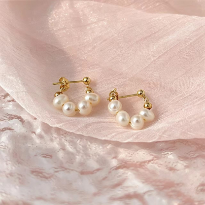 Support Breast Cancer Awareness |  Lumina Pearl Drop Hoop Earrings  | Buy 1 Get 1 Free Today