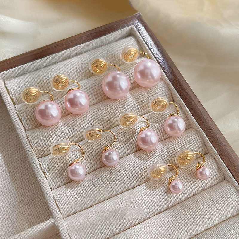 Support Breast Cancer Awareness | Hope Blush Pearl Studs / Hope Blush Pearl Clip Ear Cuffs