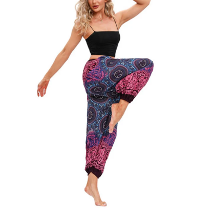  Casual Loose Compass Pattern Harem Trousers