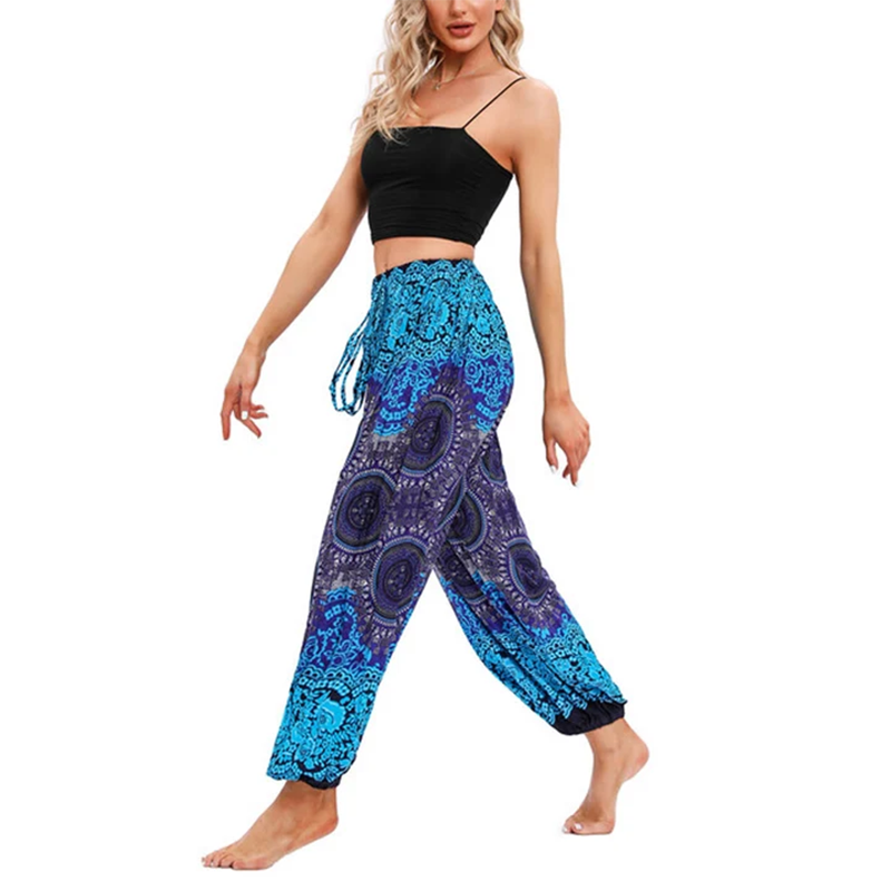  Casual Loose Compass Pattern Harem Trousers
