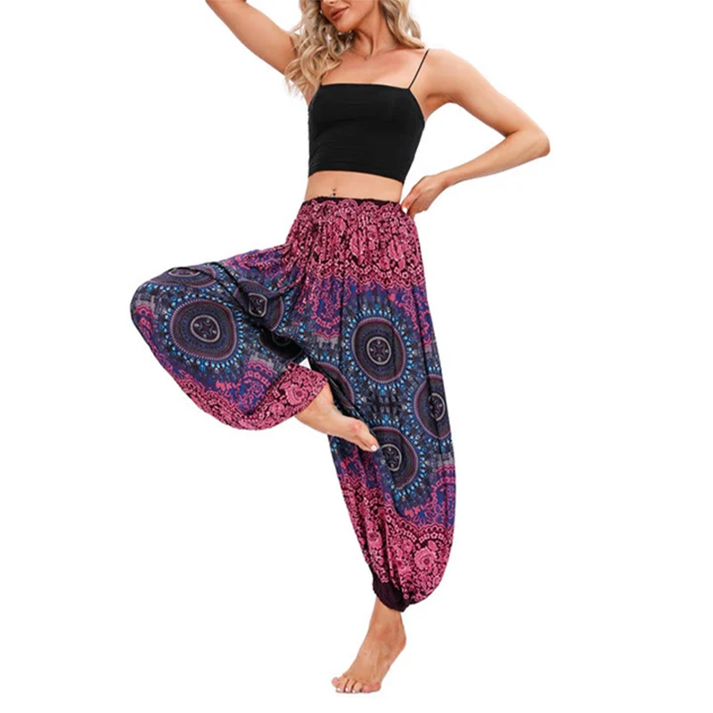  Casual Loose Compass Pattern Harem Trousers