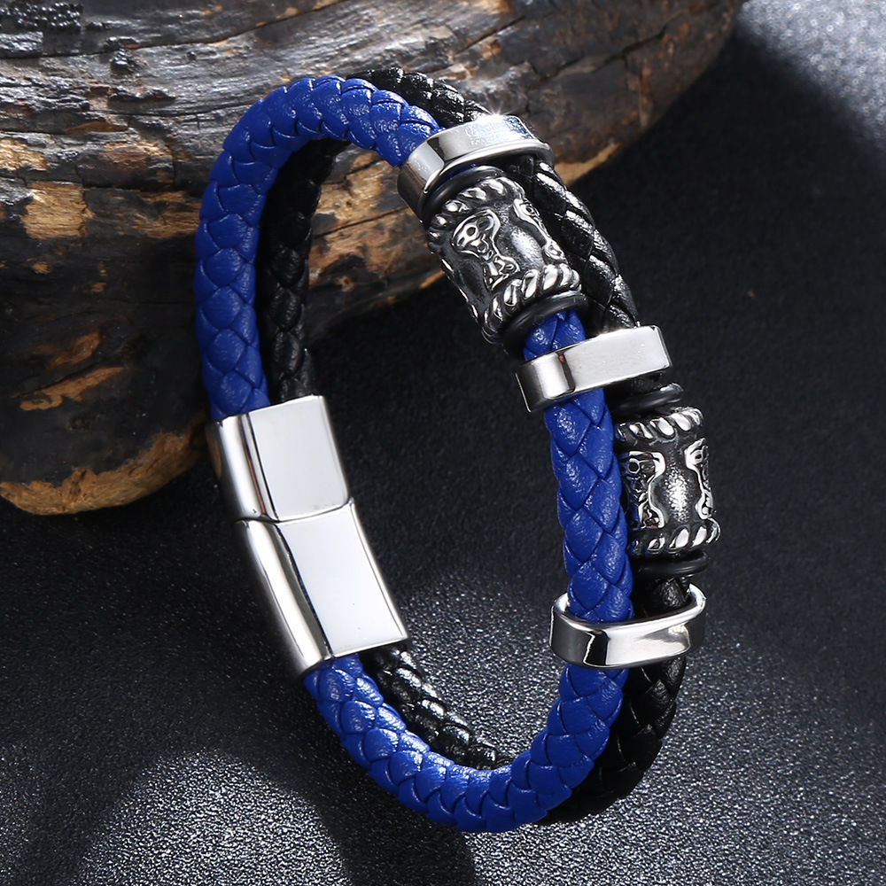 Viking Bead Leather Bracelet