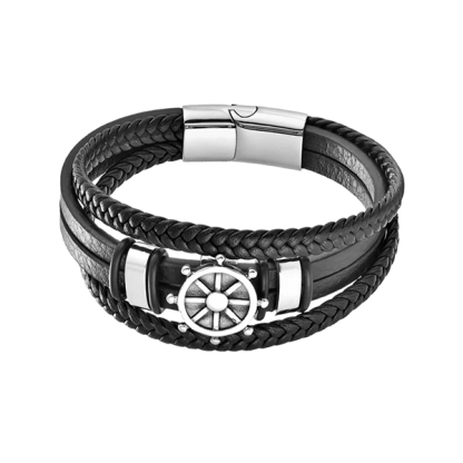 Norse Voyager Leather Bracelet