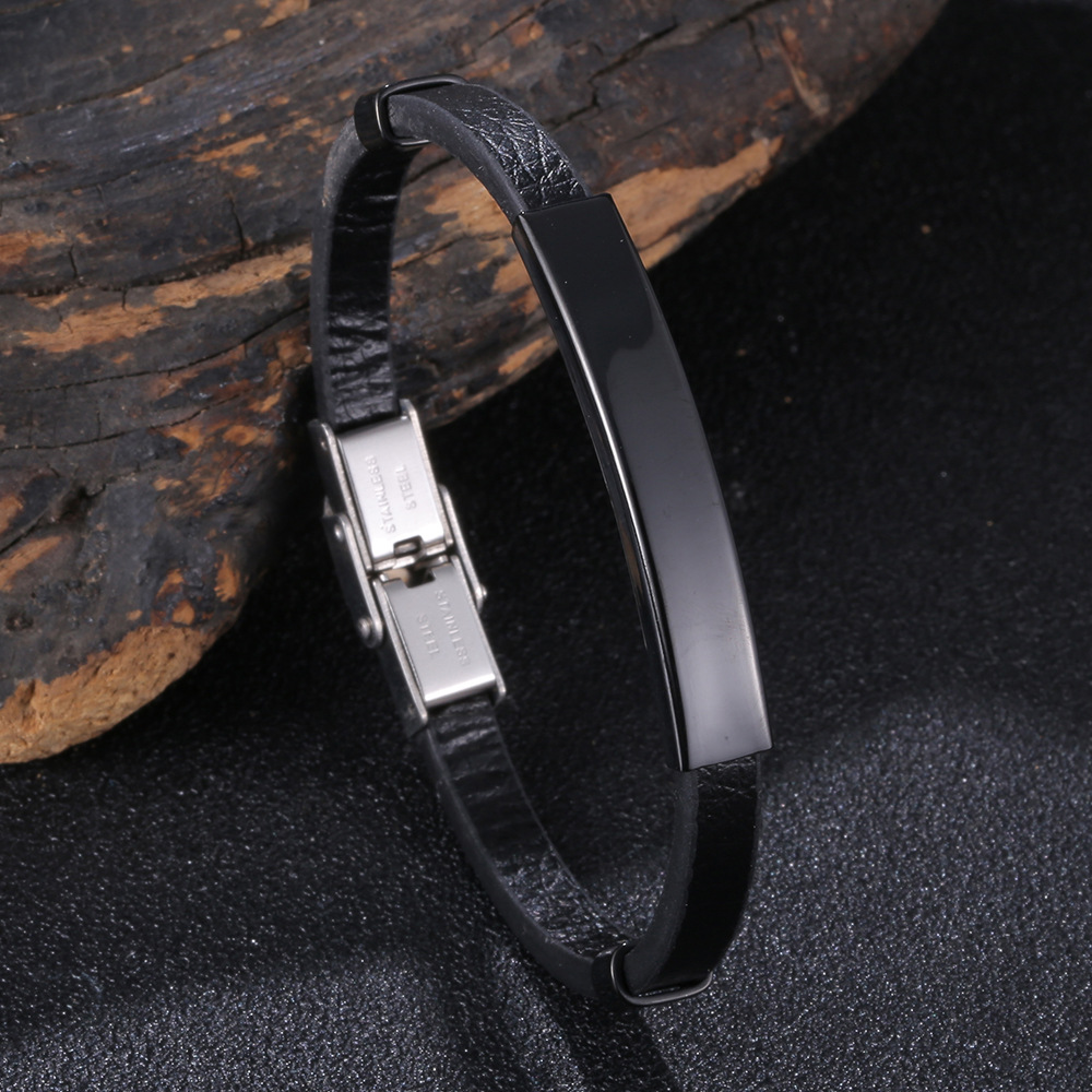 Minimalist Snap Buckle Vegan Leather Bracelet