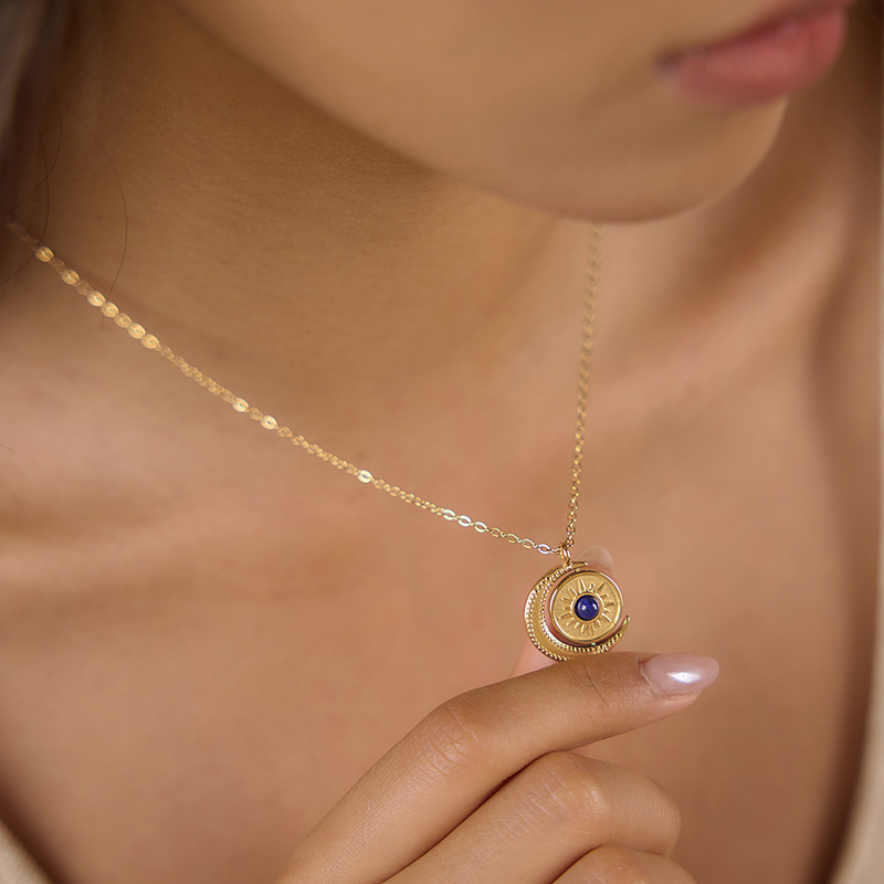 Sun & Moon Lapis Necklace