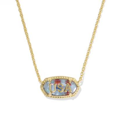 USA Star Illusion Nameplate Necklace