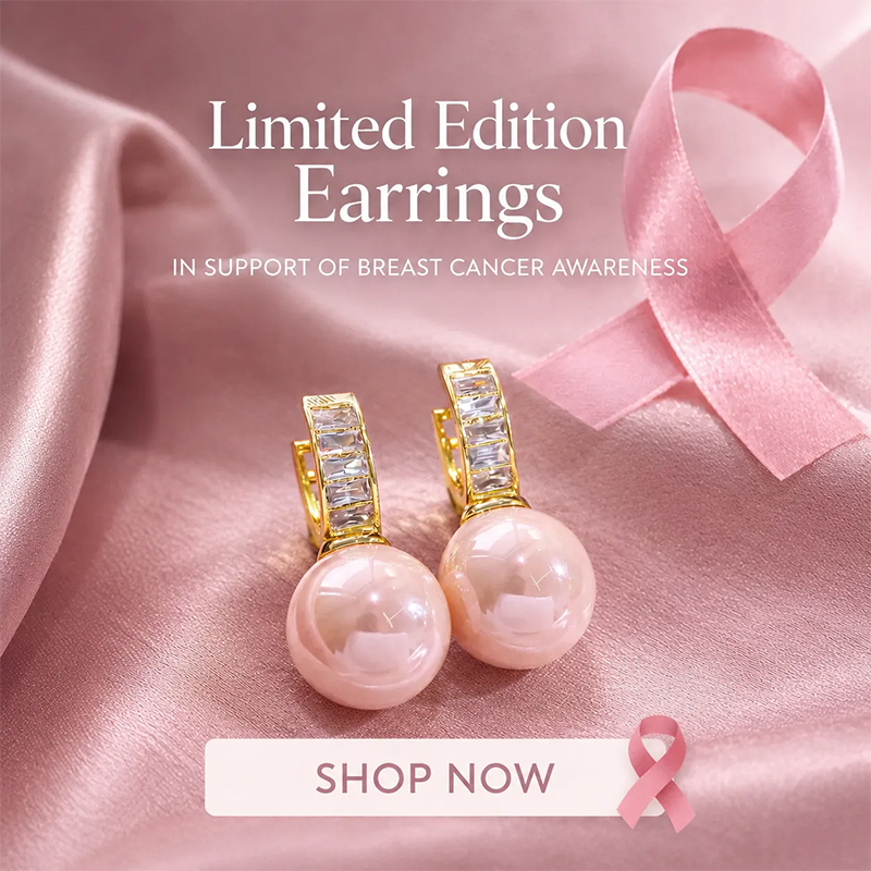 Support Breast Cancer Awareness | Hope Pearl Drop Earrings | Buy 1 Get 1 Free Today