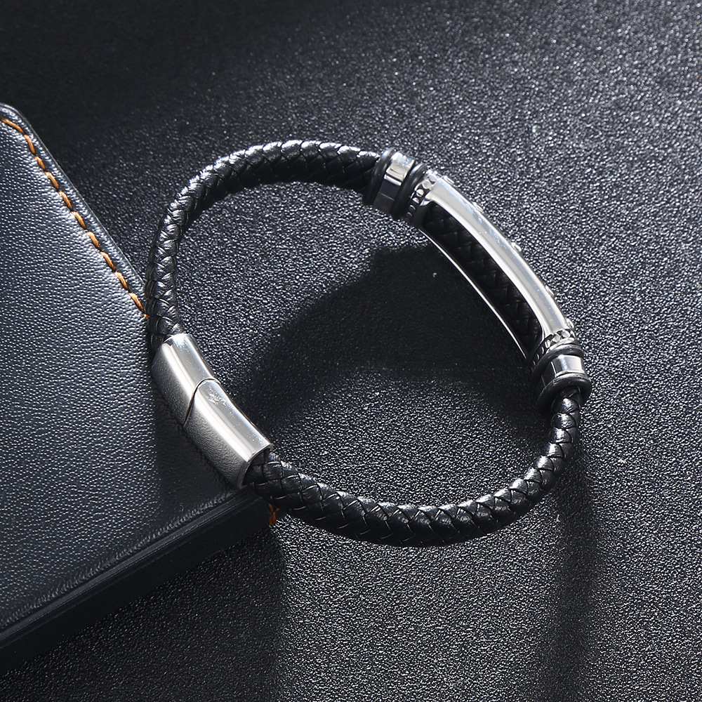 Viking-style Retro Woven Leather Totem Bracelet