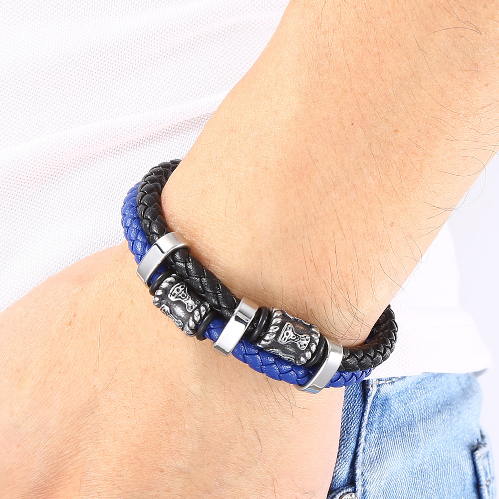 Viking Bead Leather Bracelet