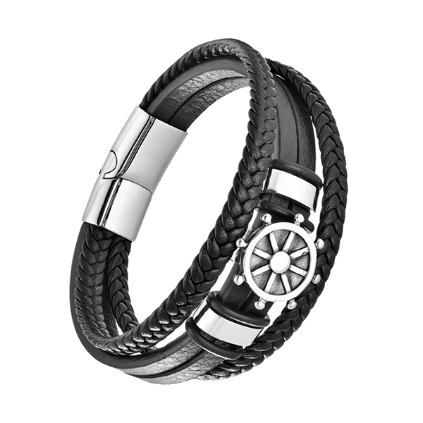 Norse Voyager Leather Bracelet