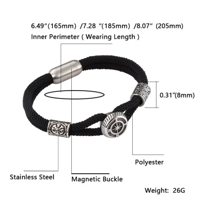 Viking Compass Nautical Rope Bracelet
