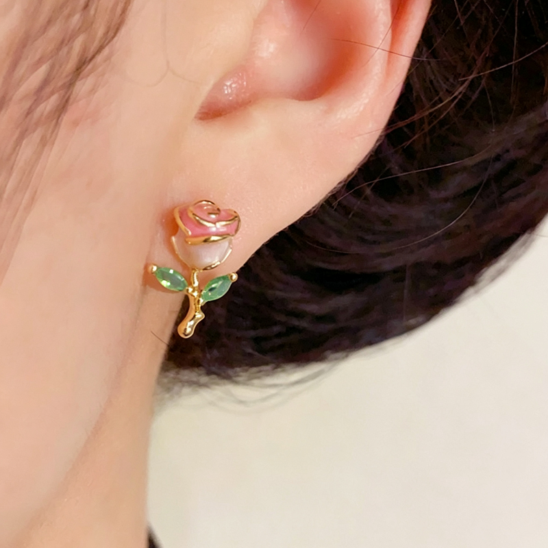 Support Breast Cancer Awareness |  Hope Rose Awareness Earrings