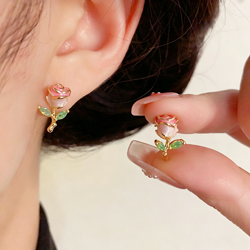 Support Breast Cancer Awareness |  Hope Rose Awareness Earrings