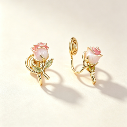 Support Breast Cancer Awareness |  Hope Rose Awareness Earrings