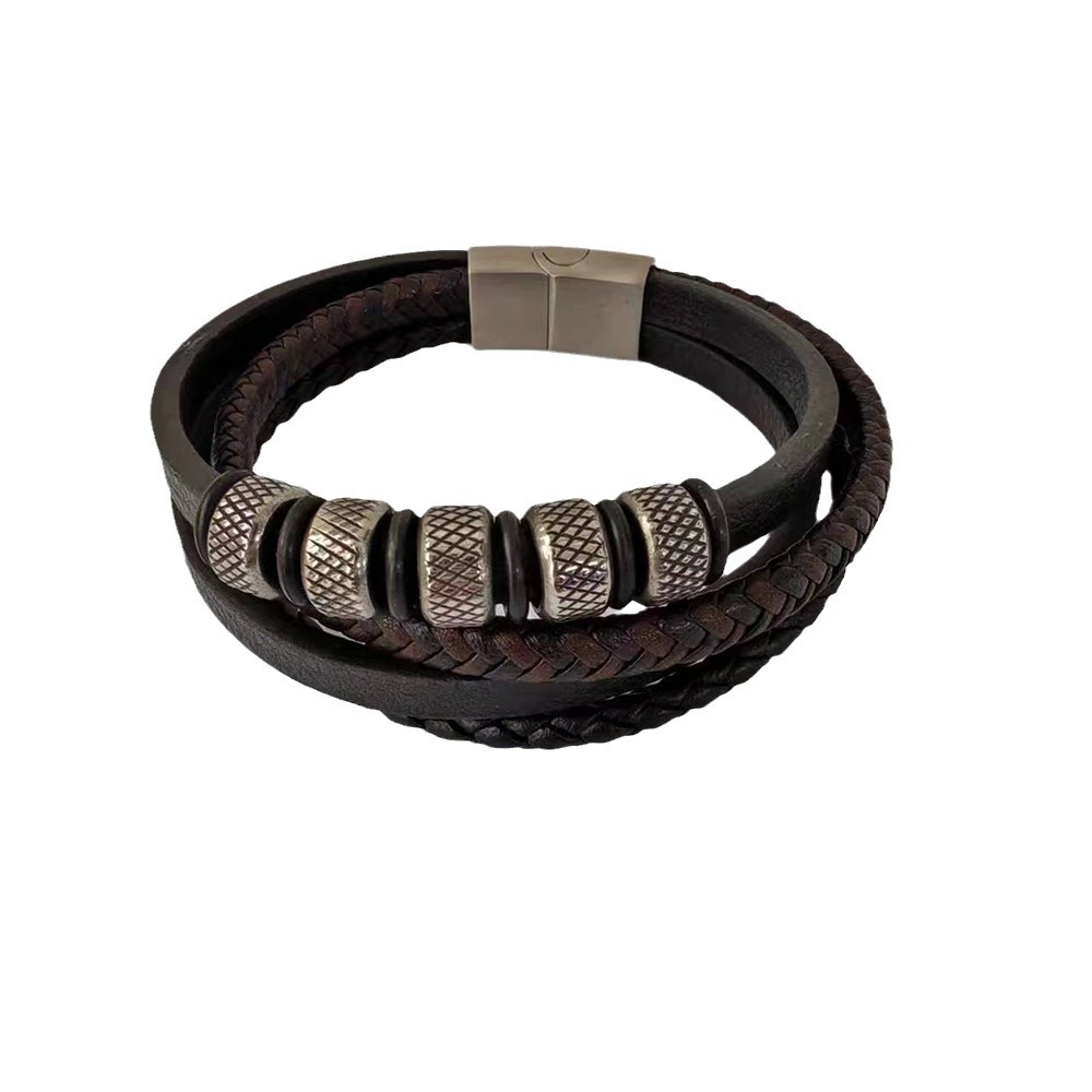 Vintage Viking Multi-Layer Braided Leather Bracelet