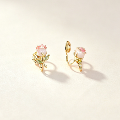 Support Breast Cancer Awareness |  Hope Rose Awareness Earrings