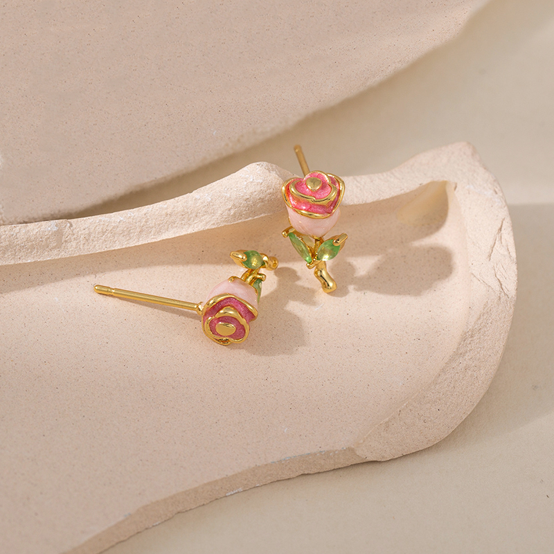 Support Breast Cancer Awareness |  Hope Rose Awareness Earrings