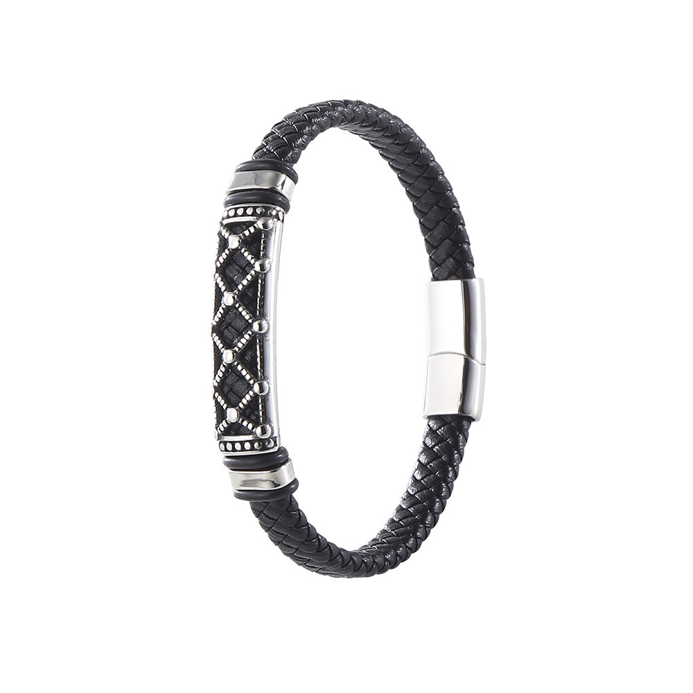 Viking-style Retro Woven Leather Totem Bracelet