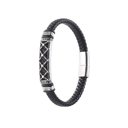 Viking-style Retro Woven Leather Totem Bracelet