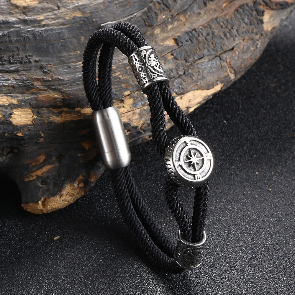 Viking Compass Nautical Rope Bracelet