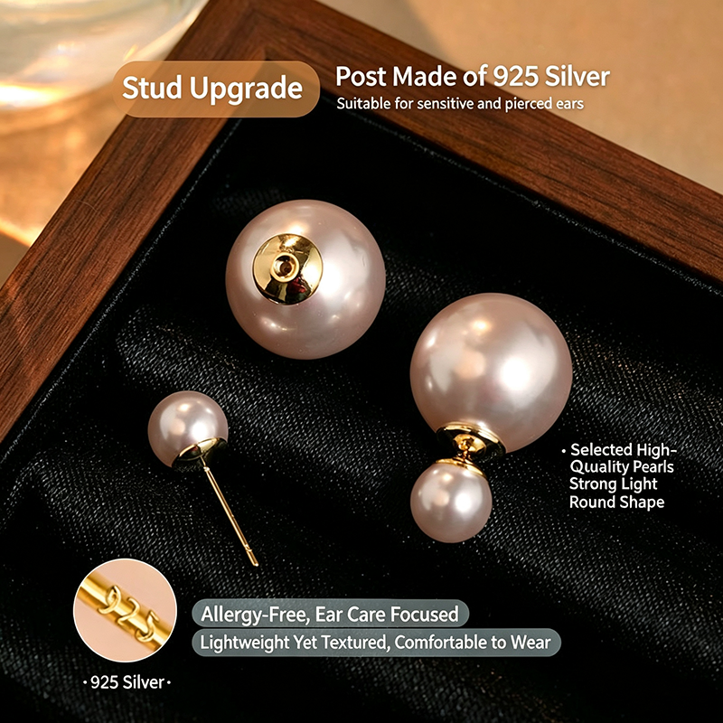 Support Breast Cancer Awareness | Hope Dual‑Size Pearl Studs | Buy 1 Get 1 Free Today