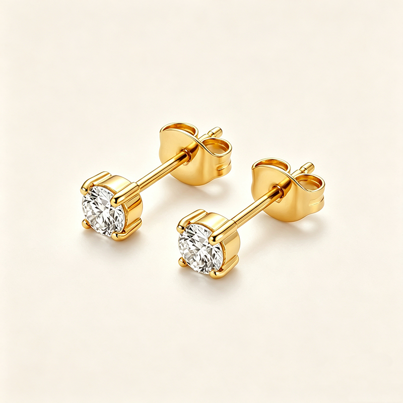 Gold Crystal Studs