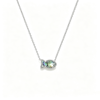 Abalone Fish Pendant Necklace