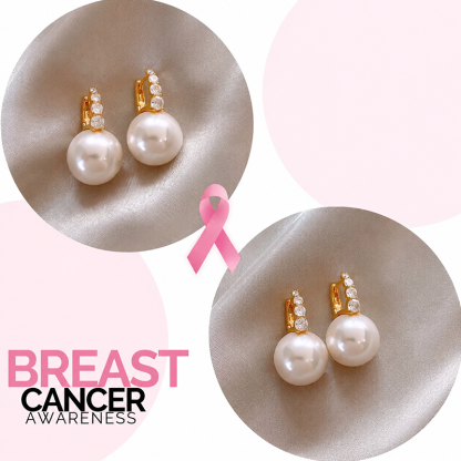 Support Breast Cancer Awareness | Luminous Zircon Pearl Drop Earrings | Buy 1 Get 1 Free Today