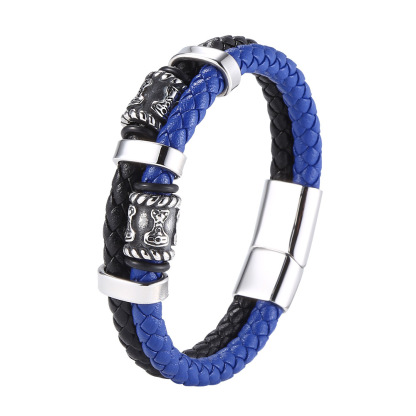 Viking Bead Leather Bracelet